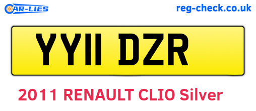 YY11DZR are the vehicle registration plates.