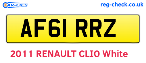 AF61RRZ are the vehicle registration plates.