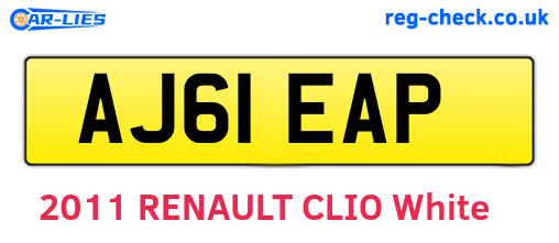 AJ61EAP are the vehicle registration plates.