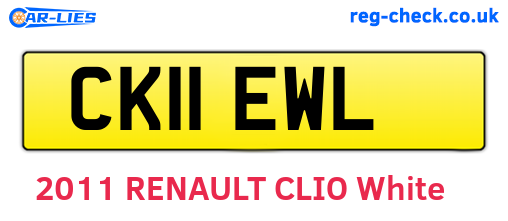 CK11EWL are the vehicle registration plates.