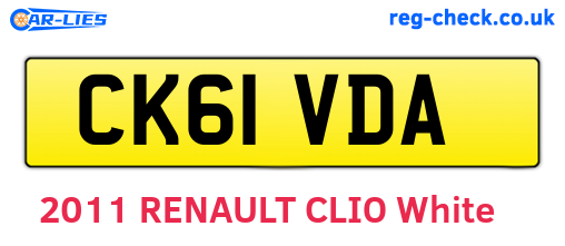 CK61VDA are the vehicle registration plates.