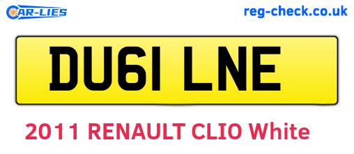 DU61LNE are the vehicle registration plates.