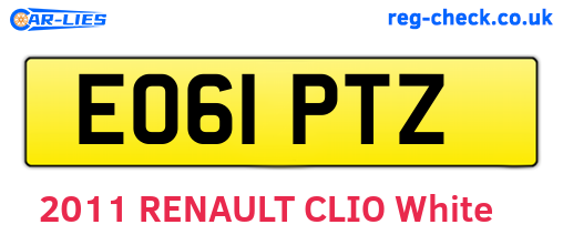 EO61PTZ are the vehicle registration plates.