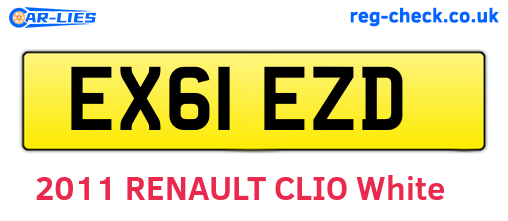 EX61EZD are the vehicle registration plates.