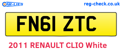 FN61ZTC are the vehicle registration plates.