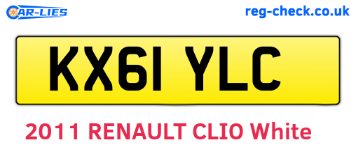 KX61YLC are the vehicle registration plates.
