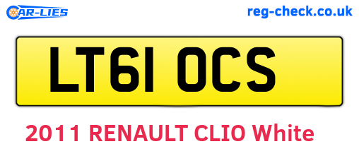 LT61OCS are the vehicle registration plates.