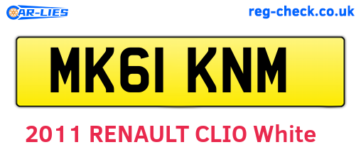MK61KNM are the vehicle registration plates.
