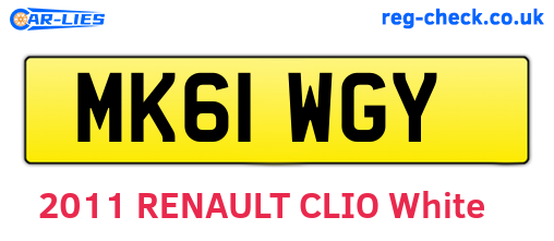 MK61WGY are the vehicle registration plates.