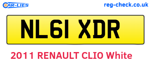 NL61XDR are the vehicle registration plates.