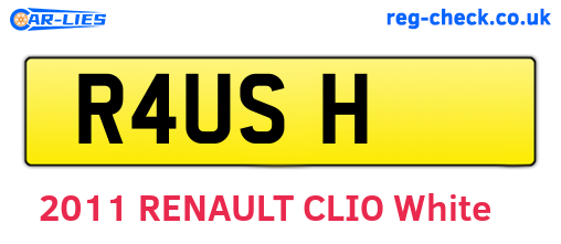 R4USH are the vehicle registration plates.