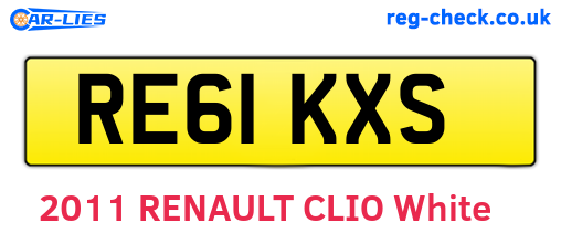 RE61KXS are the vehicle registration plates.
