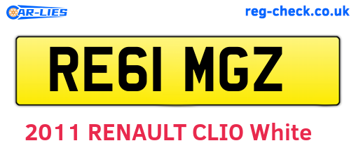 RE61MGZ are the vehicle registration plates.
