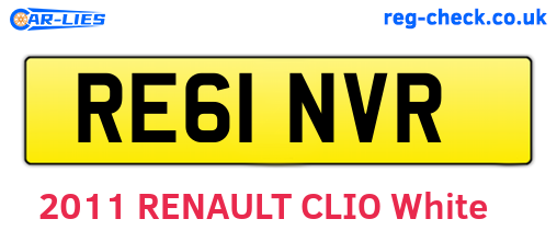 RE61NVR are the vehicle registration plates.