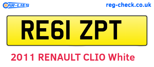 RE61ZPT are the vehicle registration plates.