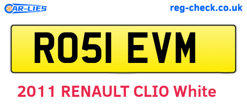 RO51EVM are the vehicle registration plates.
