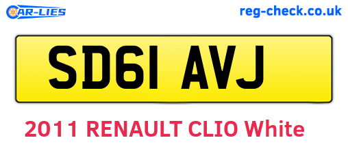 SD61AVJ are the vehicle registration plates.