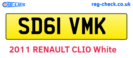 SD61VMK are the vehicle registration plates.