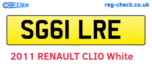 SG61LRE are the vehicle registration plates.