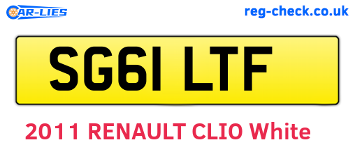 SG61LTF are the vehicle registration plates.