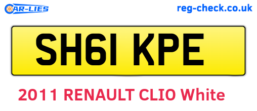 SH61KPE are the vehicle registration plates.