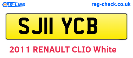 SJ11YCB are the vehicle registration plates.