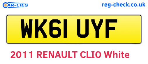 WK61UYF are the vehicle registration plates.