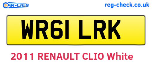 WR61LRK are the vehicle registration plates.