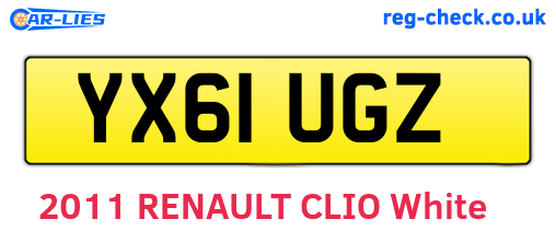 YX61UGZ are the vehicle registration plates.