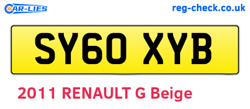 SY60XYB are the vehicle registration plates.