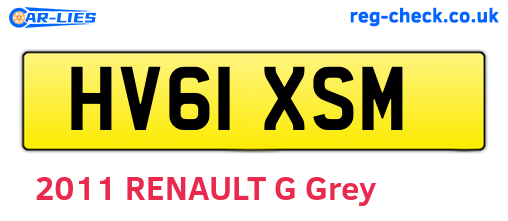 HV61XSM are the vehicle registration plates.