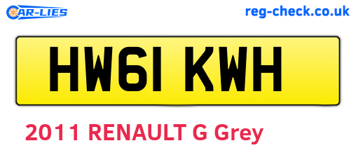 HW61KWH are the vehicle registration plates.