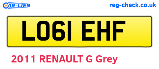 LO61EHF are the vehicle registration plates.