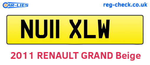 NU11XLW are the vehicle registration plates.