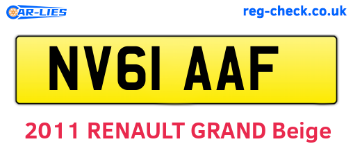 NV61AAF are the vehicle registration plates.