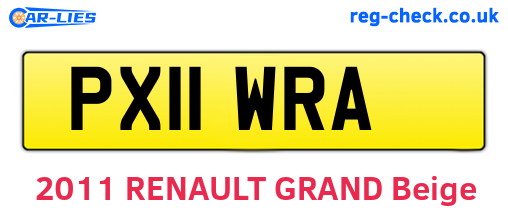 PX11WRA are the vehicle registration plates.