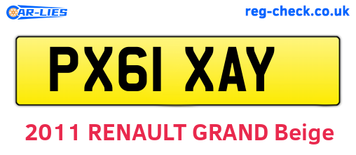 PX61XAY are the vehicle registration plates.