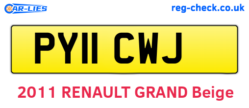 PY11CWJ are the vehicle registration plates.