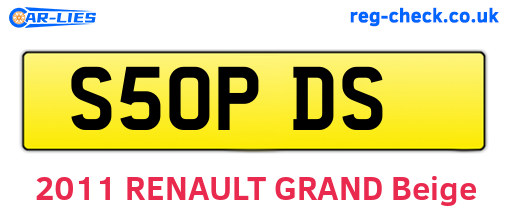 S50PDS are the vehicle registration plates.
