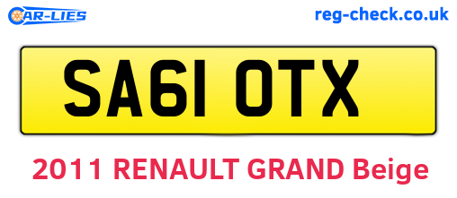SA61OTX are the vehicle registration plates.