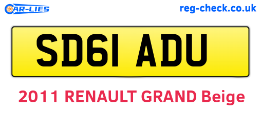 SD61ADU are the vehicle registration plates.