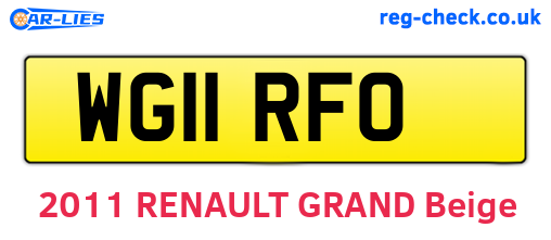 WG11RFO are the vehicle registration plates.