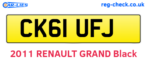 CK61UFJ are the vehicle registration plates.