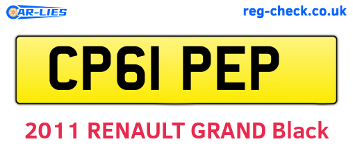 CP61PEP are the vehicle registration plates.