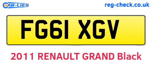 FG61XGV are the vehicle registration plates.