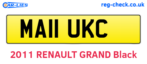 MA11UKC are the vehicle registration plates.