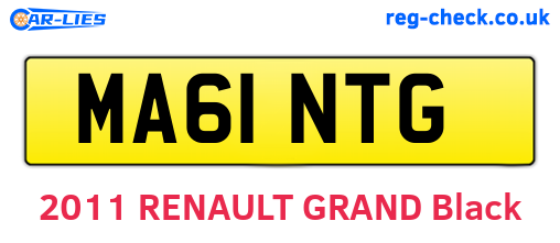 MA61NTG are the vehicle registration plates.