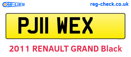 PJ11WEX are the vehicle registration plates.