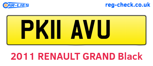 PK11AVU are the vehicle registration plates.