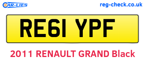 RE61YPF are the vehicle registration plates.
